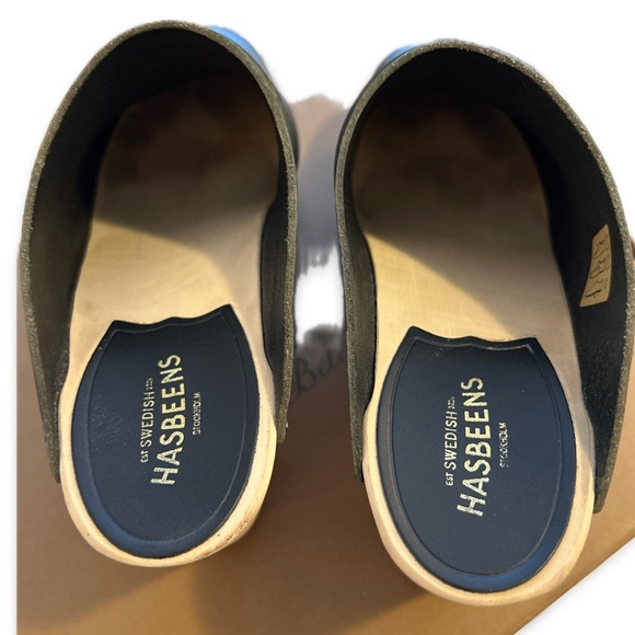 Swedish Hasbeens slip in classic clogs, super-high  black, size 37 - Picture 10 of 16